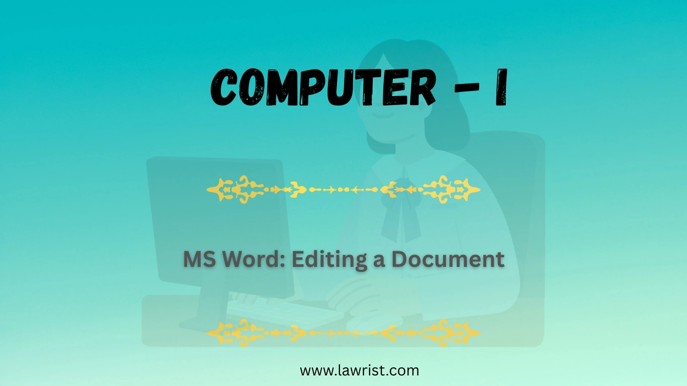 MS Word: Editing a Document